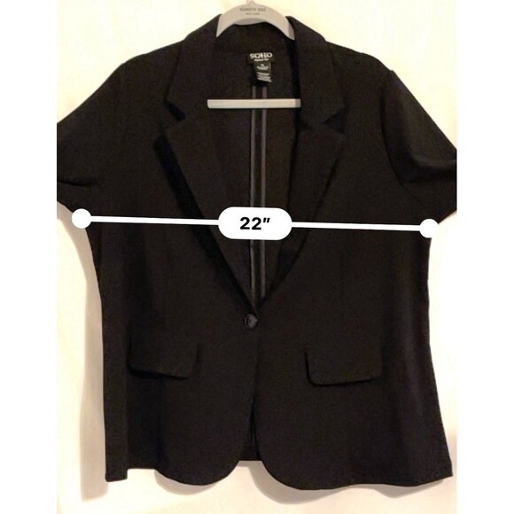 SOHO Apparel Ltd Blazer Suit Jacket Black 3/4 Gathered Sleeves Women’s SZ 1X - Picture 9 of 9